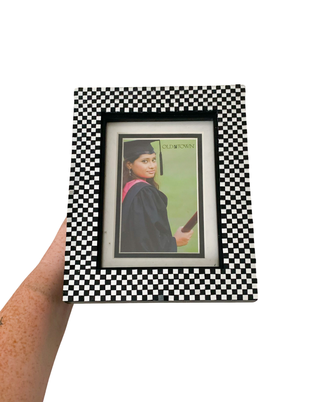 Black and Silver Checker Frame 9.5" x 7.5"