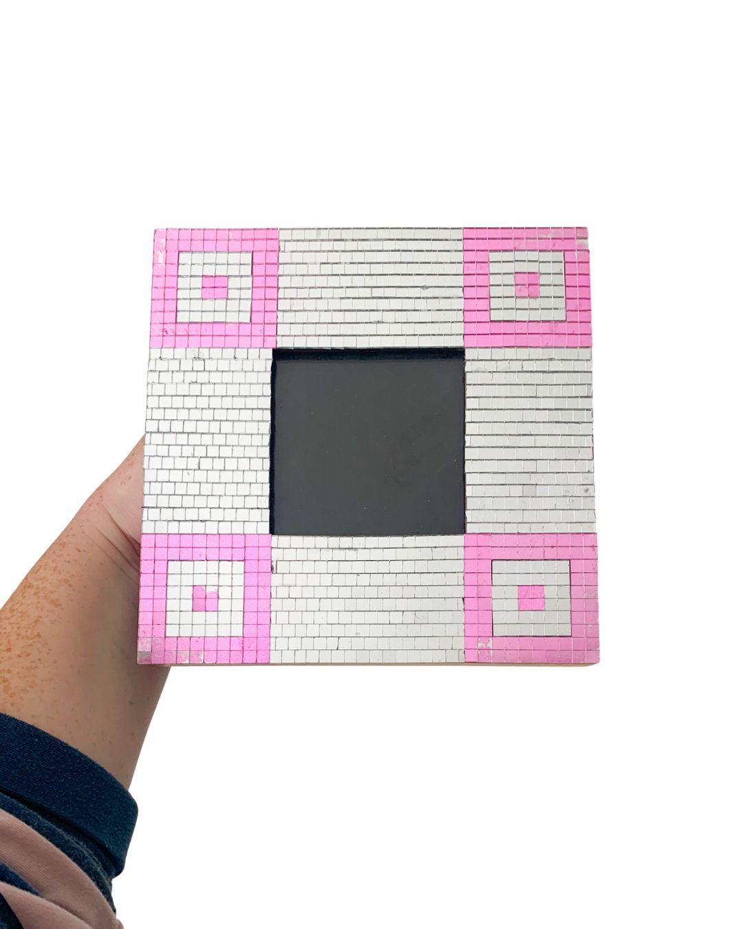 Pink and Silver Square Frame 7" x 7"