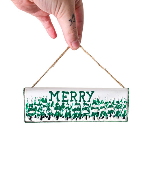 Merry Tile Ornament